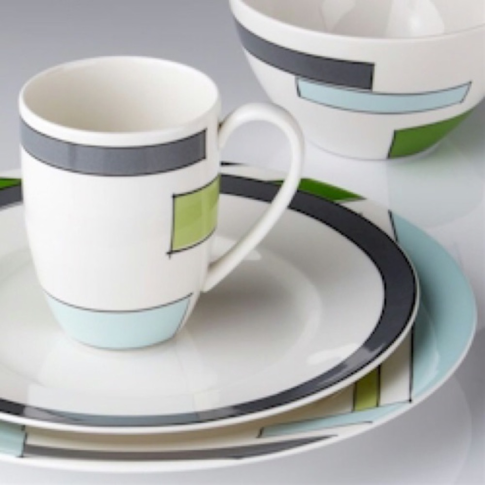Kate Spade Lenox Gray Block Party Luncheon Plate - Picture 4 of 4